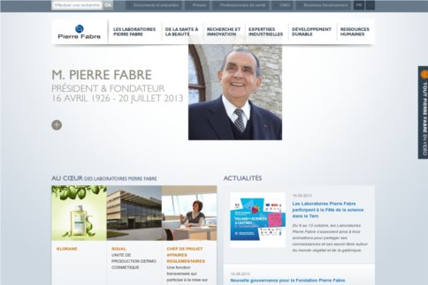 Site web du groupe pharmaceutique Pierre Fabre