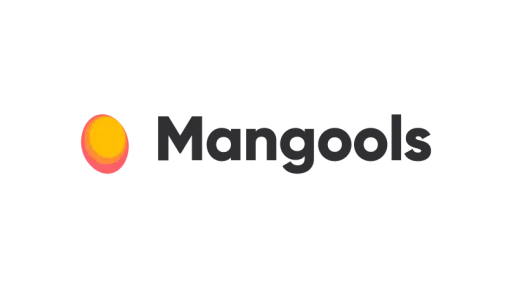 KWFinder. Logo Mangools avec cercle dégradé orange-rouge à gauche du texte.